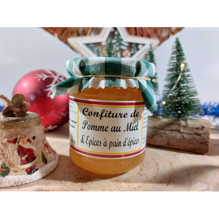 Confiture de Noël pomme, miel, épices à pain d'épice - Au Comtois Courtois - 230 g