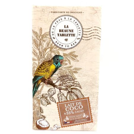 Tablette chocolat au lait de coco 53% Vanuatu - La Beaune Tablette - 75 g